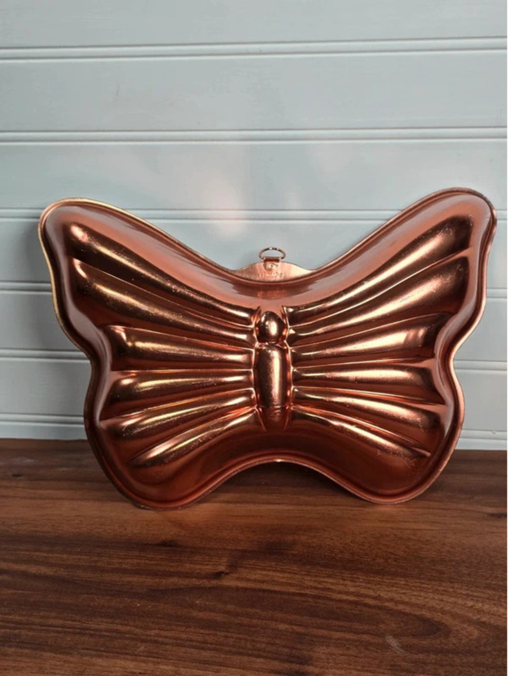 Vintage Copper Butterfly Mold 6 Cup Jello Cake Pan Wall Decor